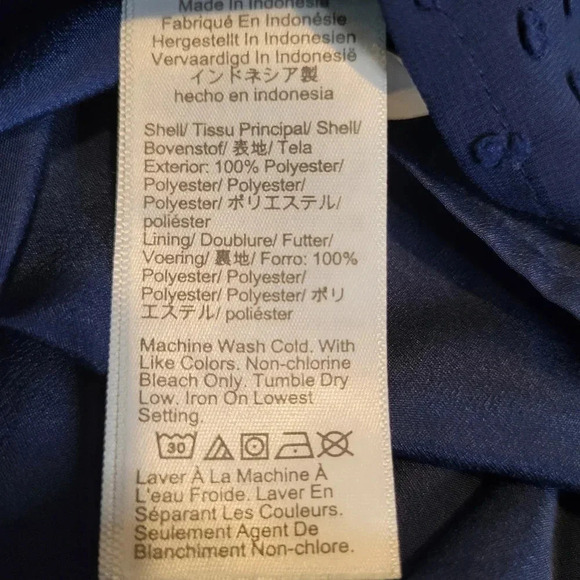 J CREW women's navy Swiss dots sheer ruffles shirt sleeveless blouse top size 2X - Picture 5 of 5